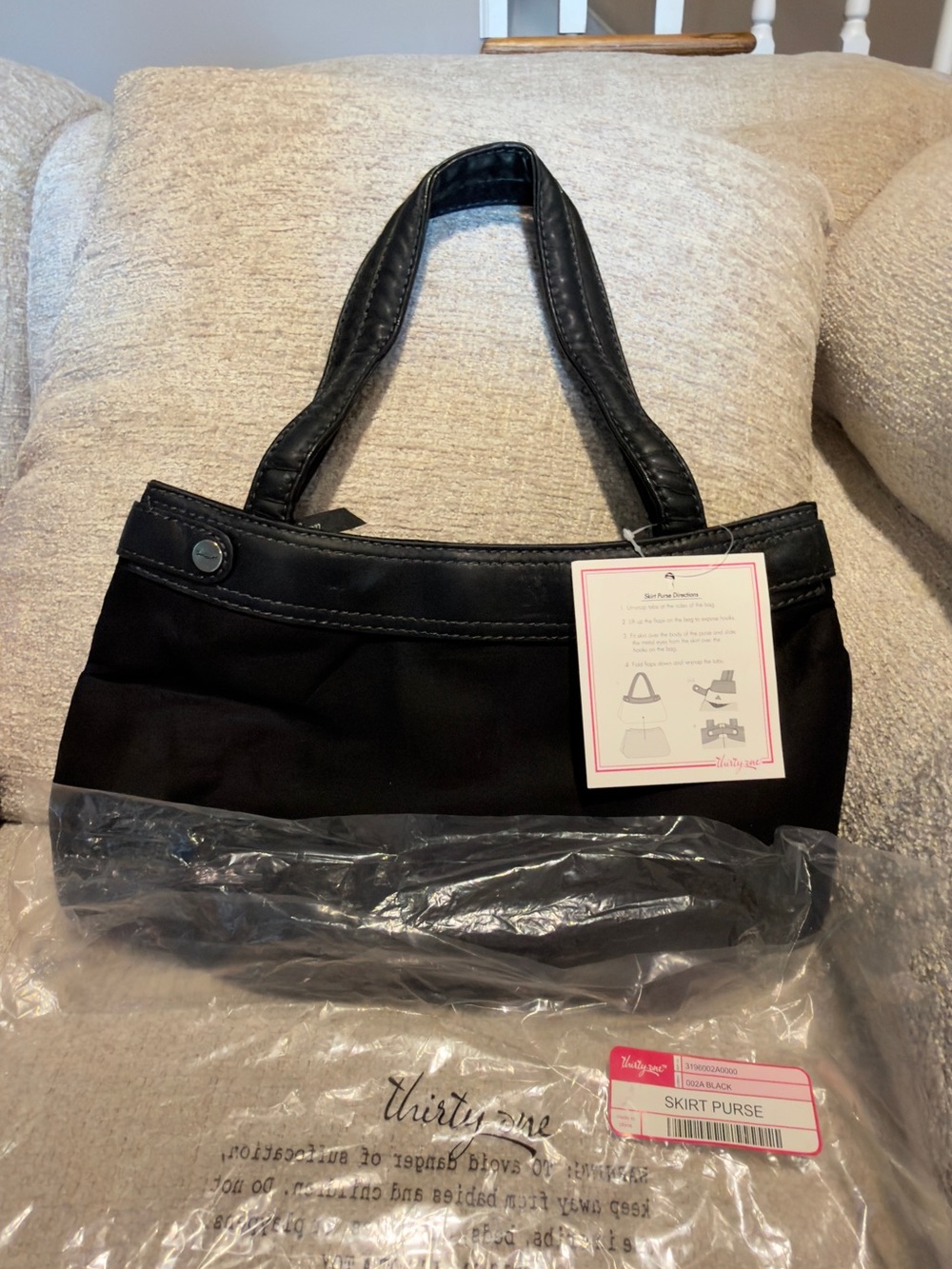 thirty-one Black Skirt Purse Shoulder Bag